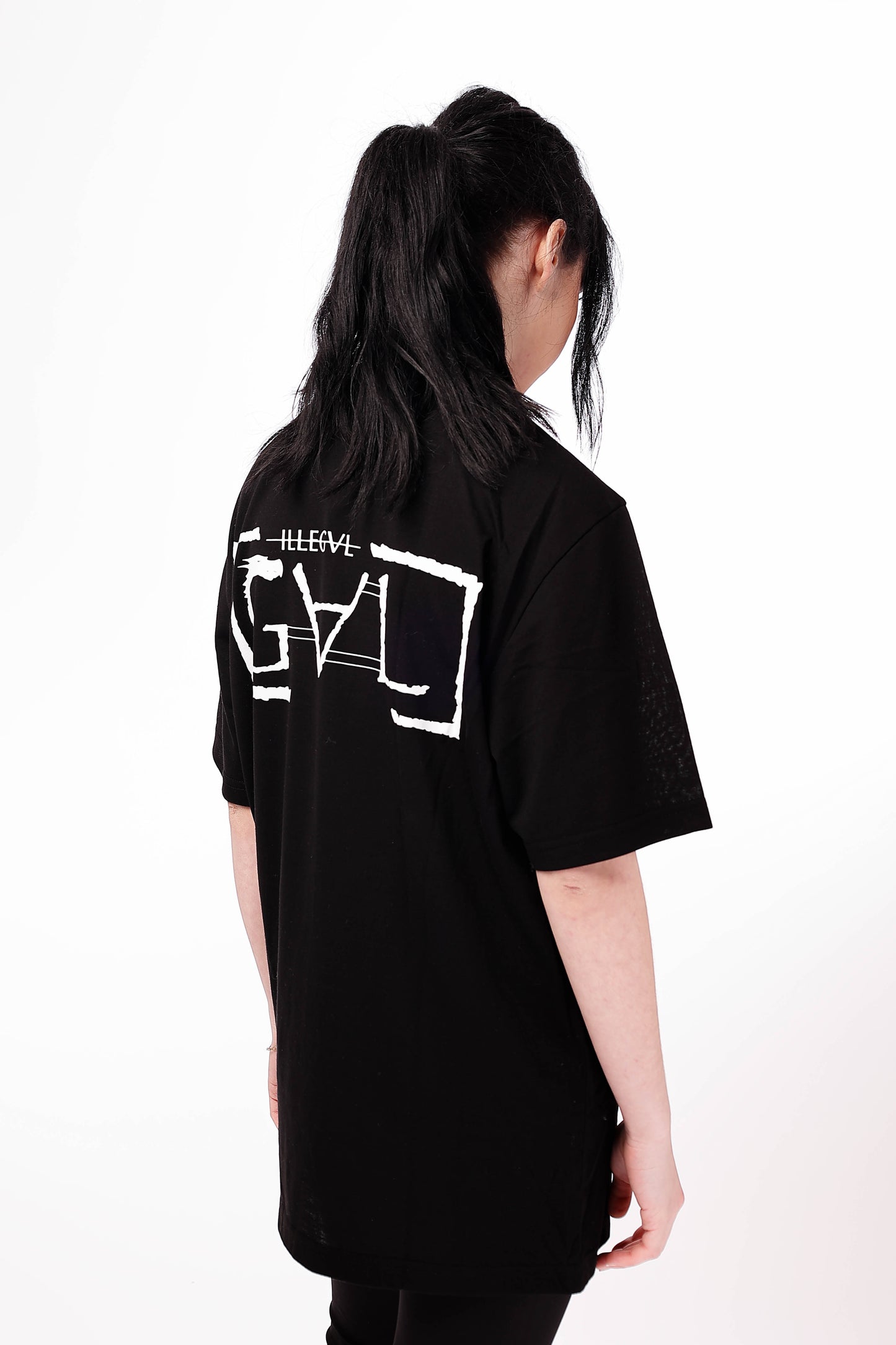 Unisex long black t-shirt ILLEGVL-ILLEGVL EFFORTLES